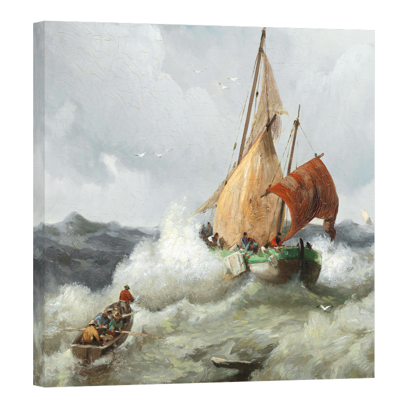 Рибар в бурно море